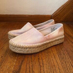 Splendid New Laney Subtle Pastel Tie Dye Canvas Slip On Espadrilles Size 7.5